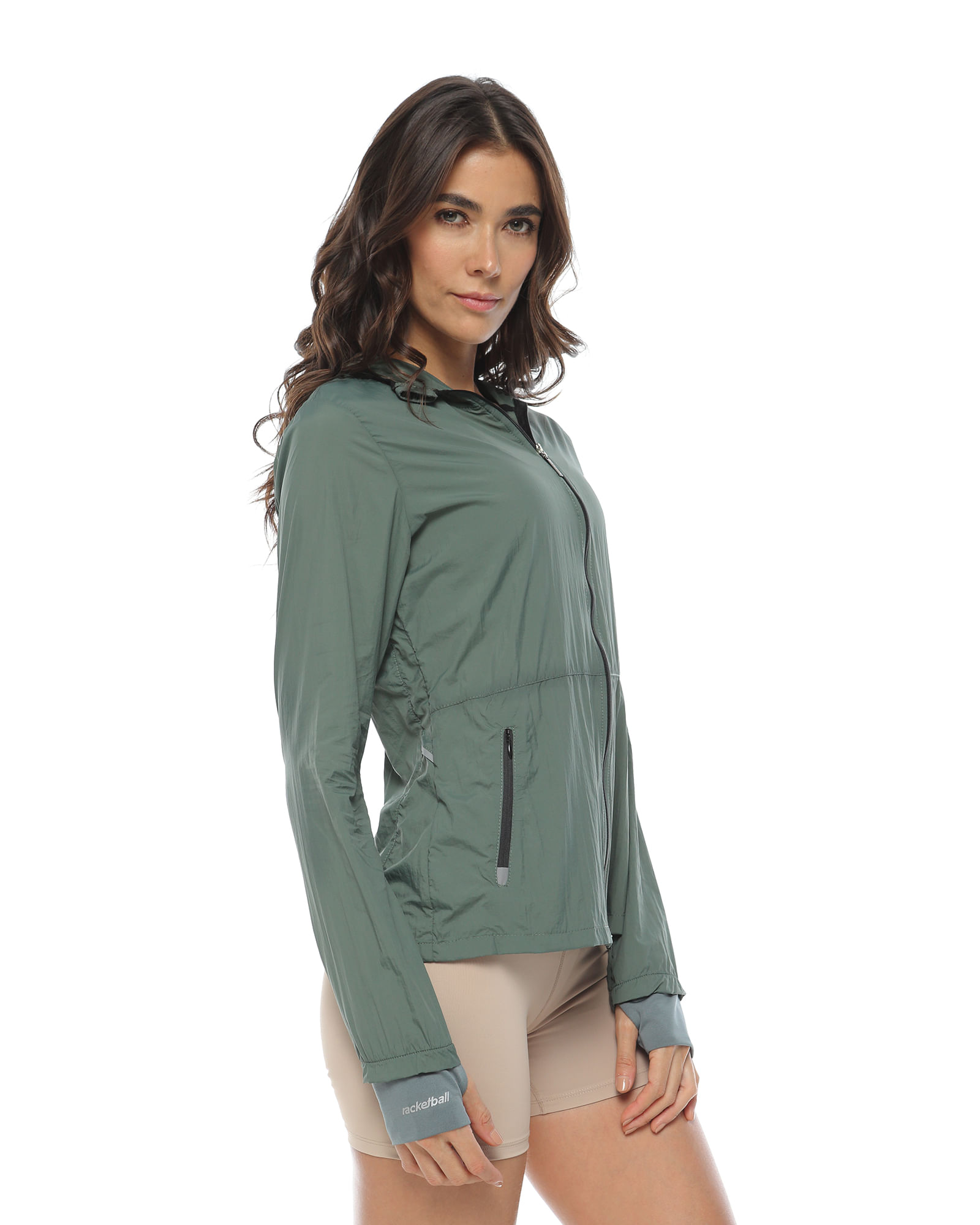 Chaqueta Rompeviento,  Color Verde Laurel Para Mujer