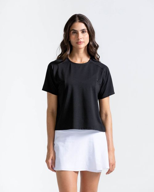 Camiseta Amplia En Malla,  Color Negro  Para Mujer
