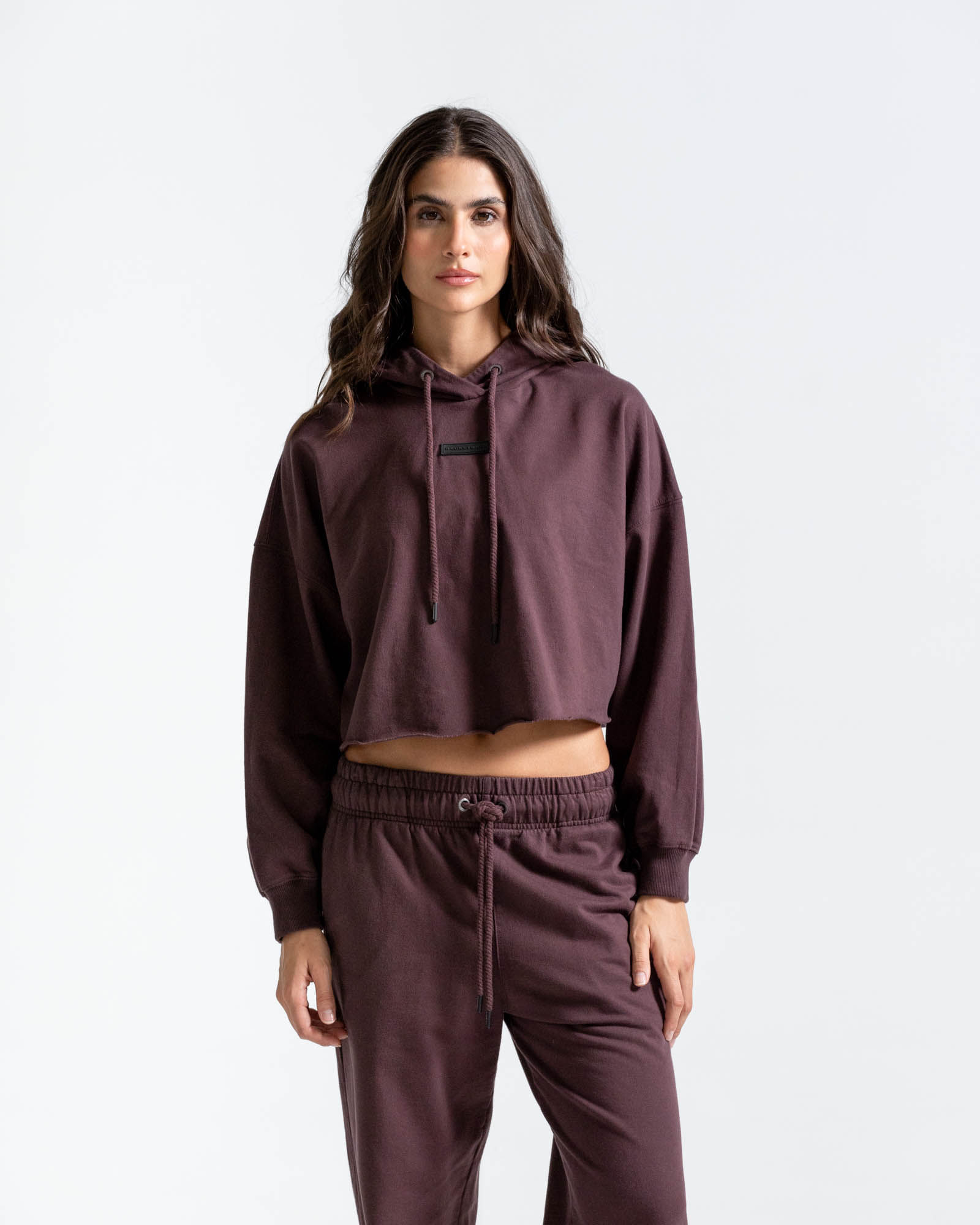 Buzo Corto Oversize, Color Cafe Para Mujer