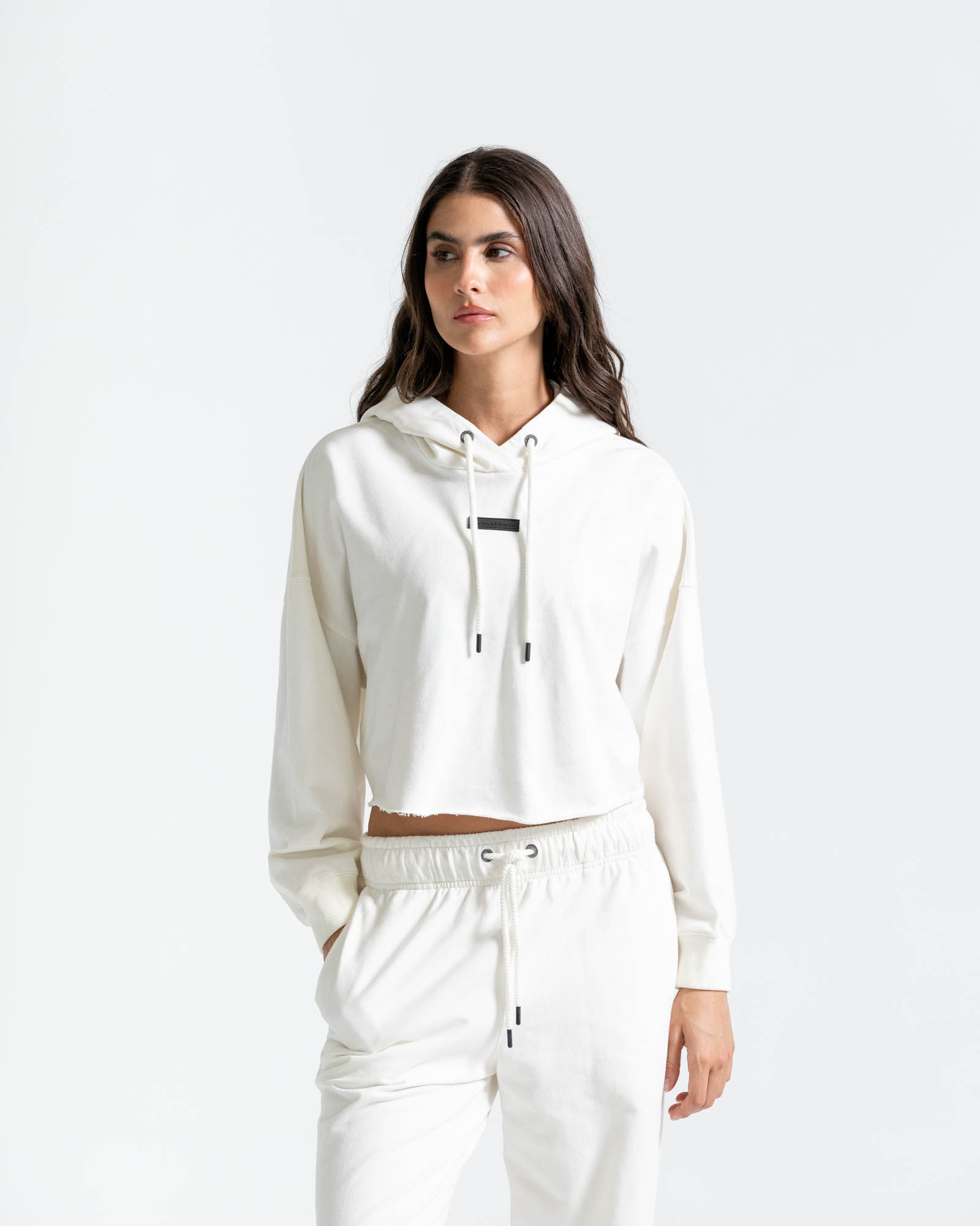 Buzo Corto Oversize,  Color Marfil Para Mujer