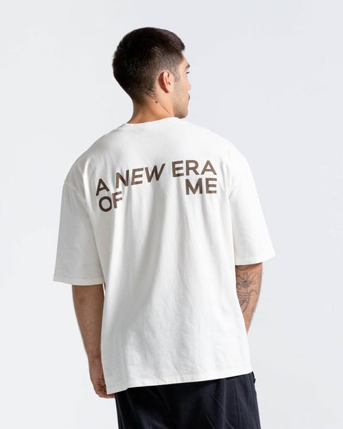 Camiseta Oversize,  Color Marfil Para Hombre