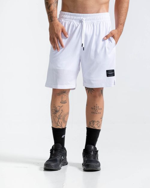 Pantaloneta En Malla,  Color Blanco Para Hombre
