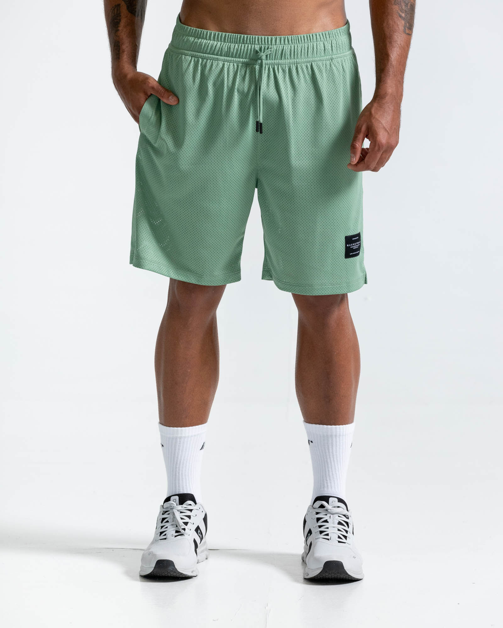Pantaloneta En Malla,  Color Verde  Para Hombre