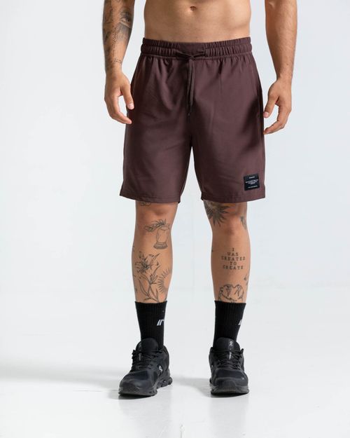 Pantaloneta Con Vivos En Contraste,  Color Cafe Para Hombre