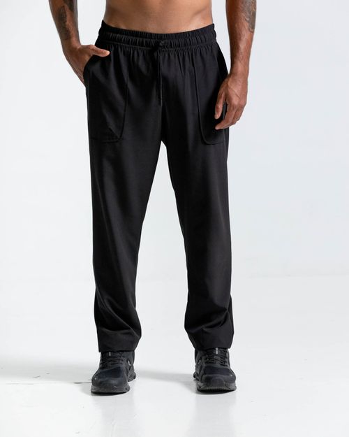 Pantalón Con Cierre Funcional,  Color Negro  Para Hombre
