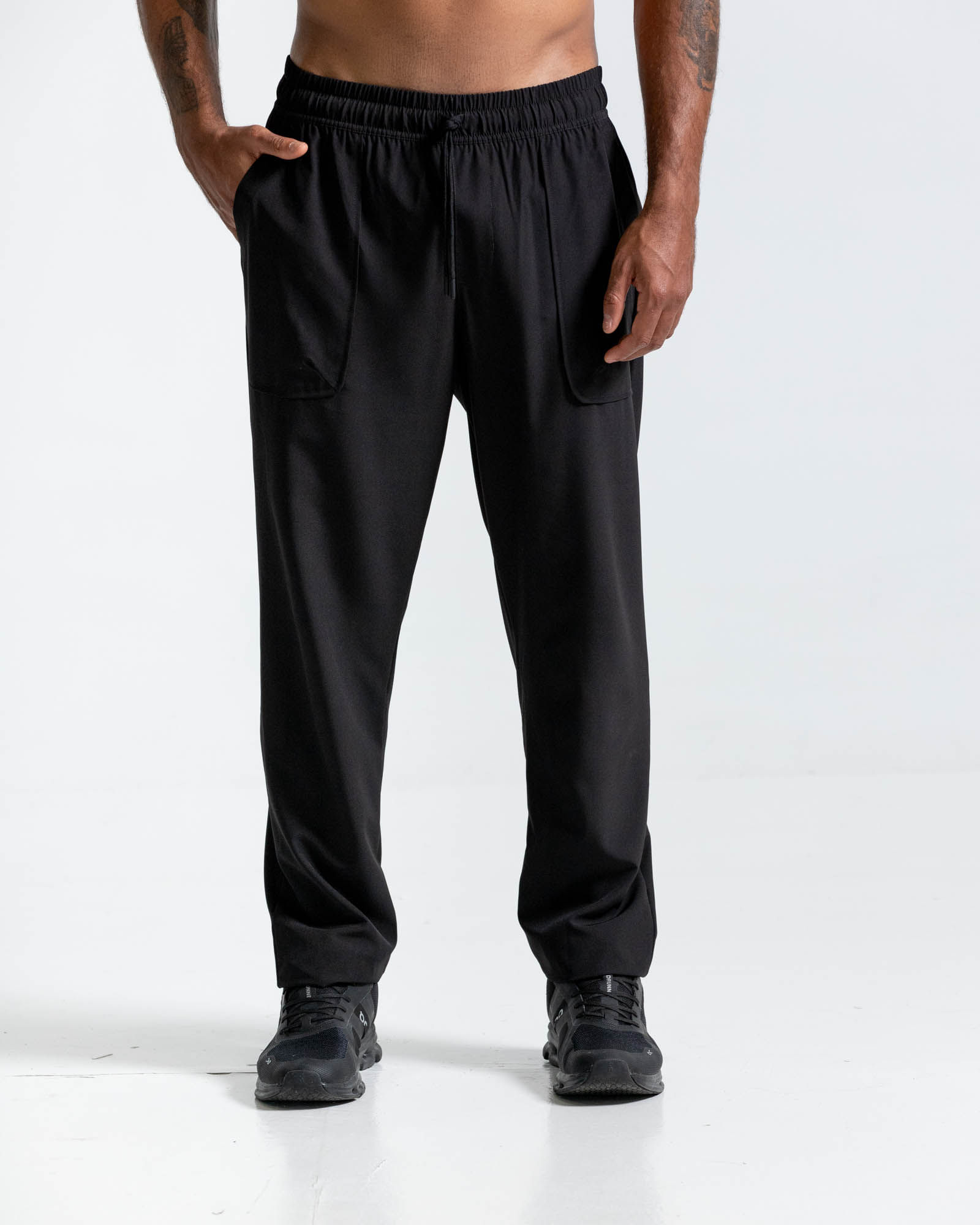 Pantalón Con Cierre Funcional,  Color Negro  Para Hombre