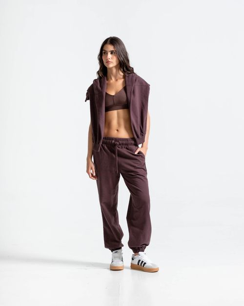 Jogger Tiro Alto,  Color Cafe Para Mujer