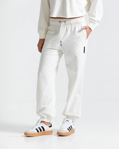 Jogger Tiro Alto,  Color Marfil Para Mujer