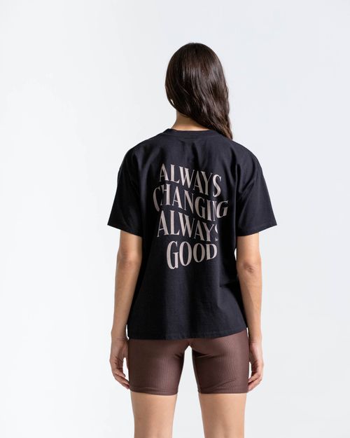 Camiseta Oversize,  Color Negro  Para Mujer