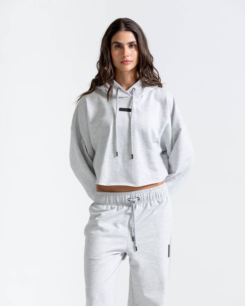 Buzo Corto Oversize,  Color Jaspe  Para Mujer