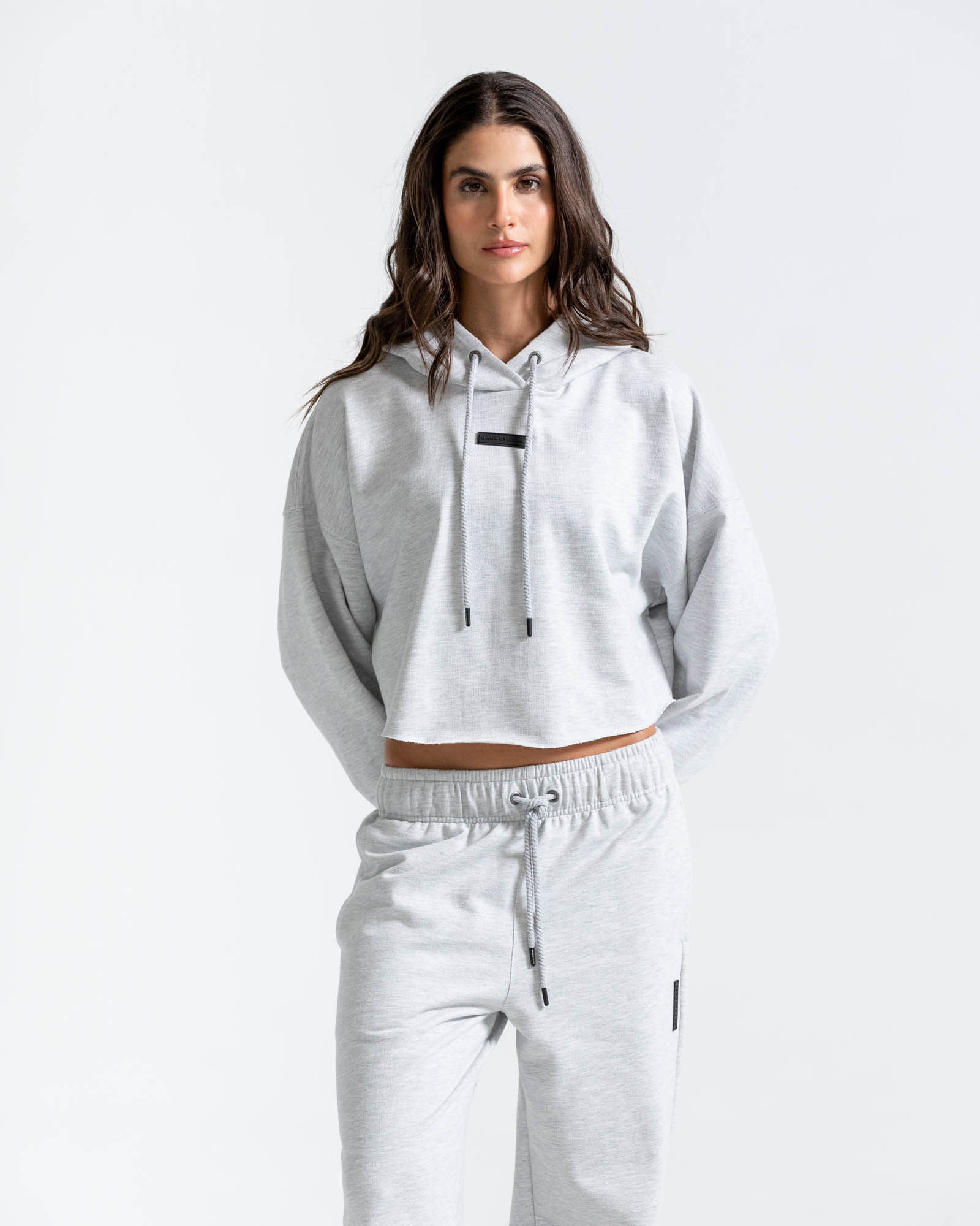 Buzo Corto Oversize,  Color Jaspe  Para Mujer