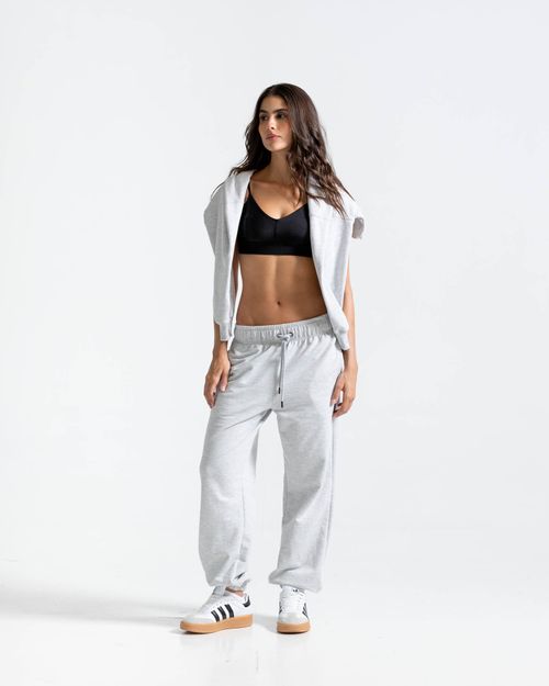Jogger Tiro Alto,  Color Jaspe  Para Mujer