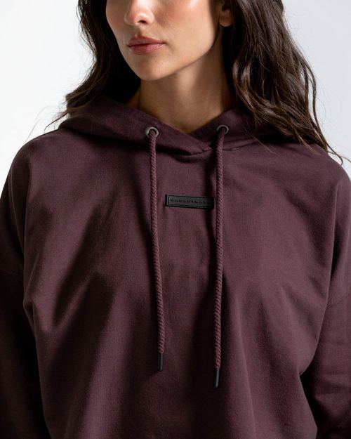 Buzo Corto Oversize,  Color Cafe Para Mujer