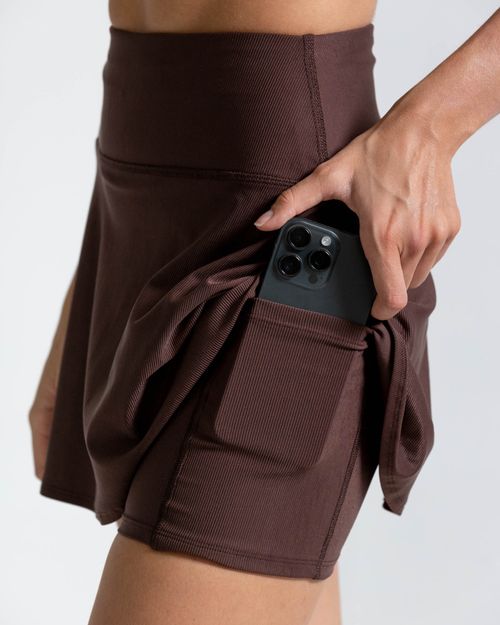 Falda Deportiva,  Color Cafe Para Mujer