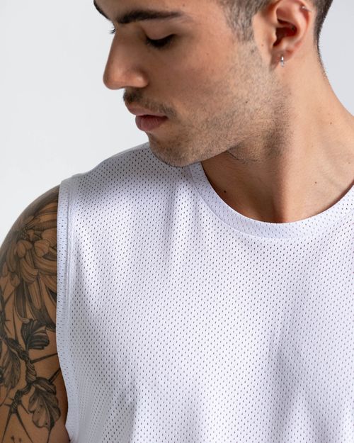 Esqueleto En Malla,  Color Blanco Para Hombre