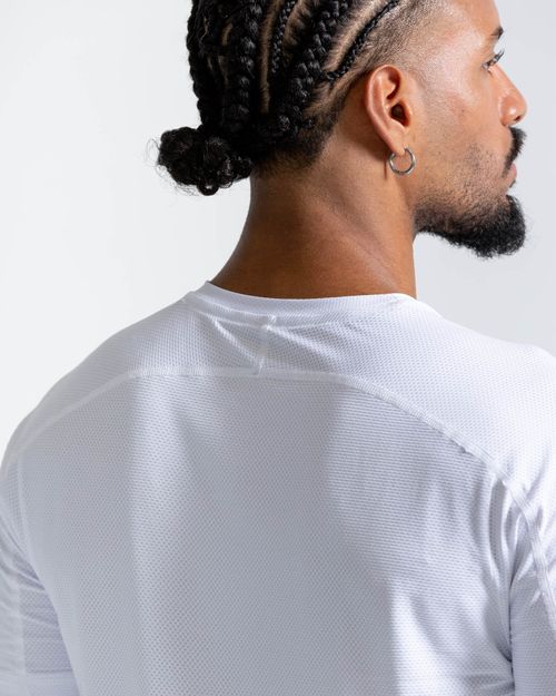 Camiseta Manga Corta Con Estampado,  Color Blanco Para Hombre