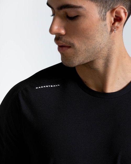 Camiseta Manga Corta Con Estampado,  Color Negro  Para Hombre