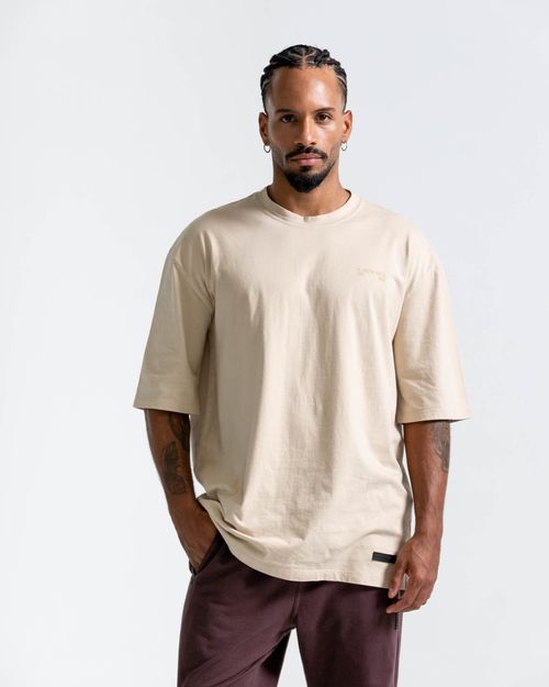 Camiseta Oversize,  Color Arena  Para Hombre