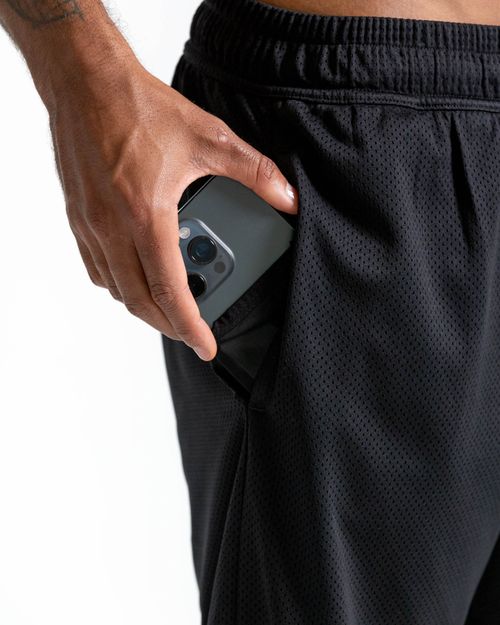 Pantaloneta En Malla,  Color Negro  Para Hombre