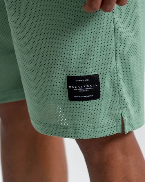 Pantaloneta En Malla,  Color Verde  Para Hombre
