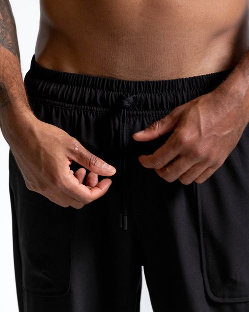 Pantalón Con Cierre Funcional,  Color Negro  Para Hombre