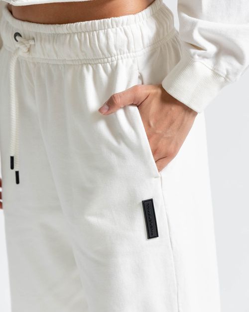 Jogger Tiro Alto,  Color Marfil Para Mujer
