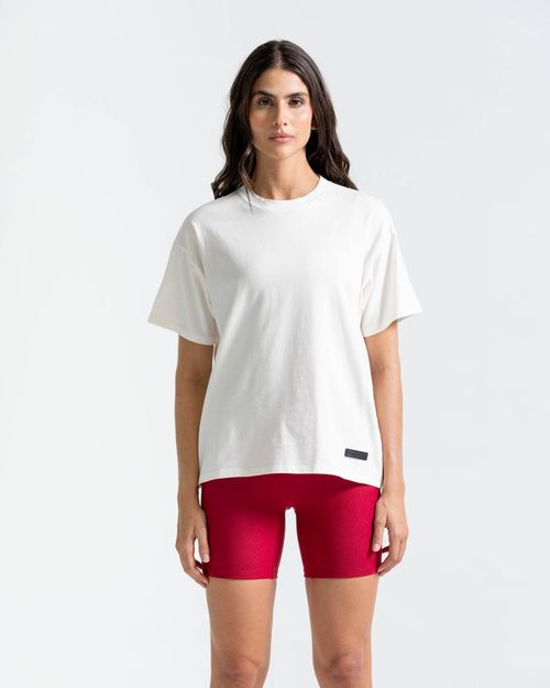 Camiseta Oversize,  Color Marfil Para Mujer