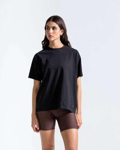 Camiseta Oversize,  Color Negro  Para Mujer