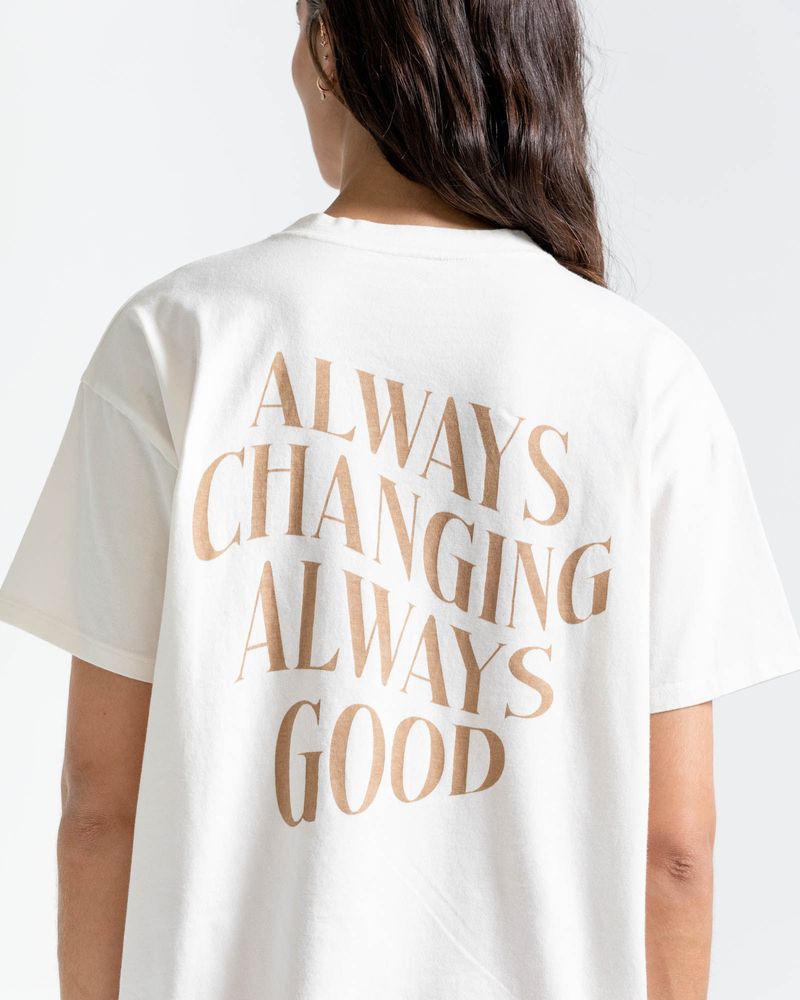 Camiseta Oversize,  Color Marfil Para Mujer