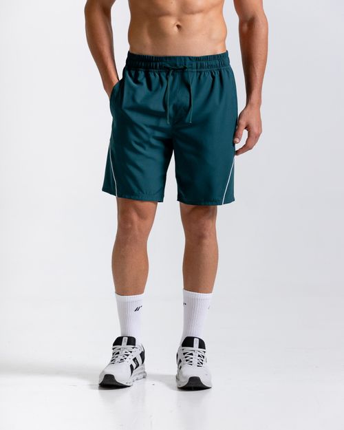 Pantaloneta Deportiva,  Color Verde Tormenta Para Hombre
