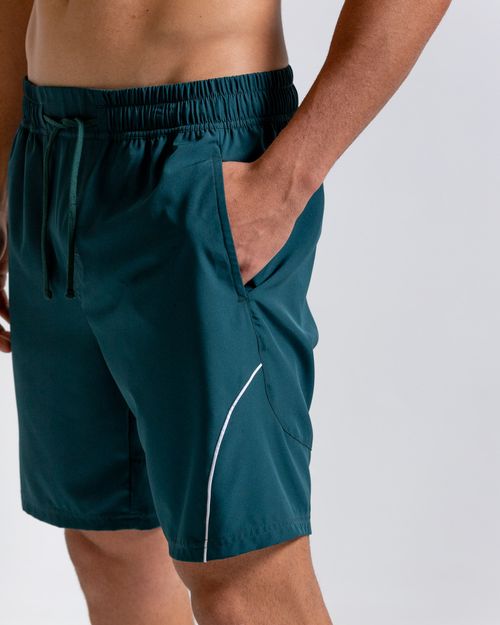 Pantaloneta Deportiva,  Color Verde Tormenta Para Hombre