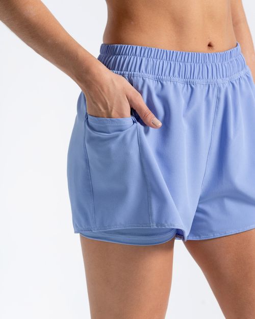 Pantaloneta Running Deportiva, Color Azul Lavanda Para Mujer