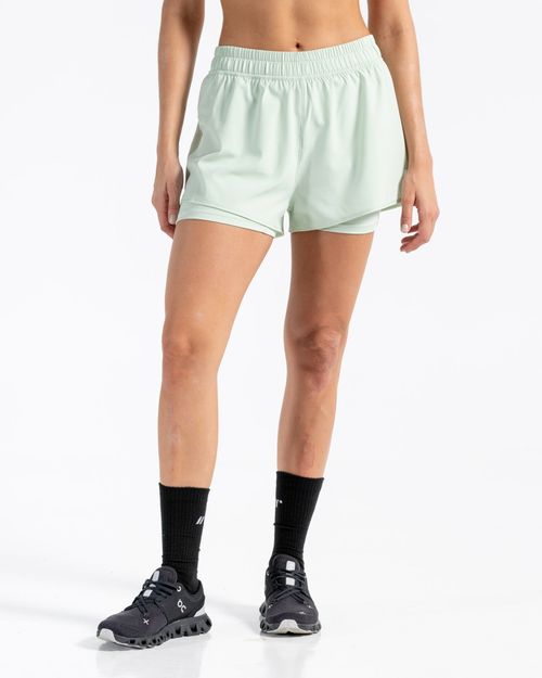Pantaloneta Running Deportiva, Color Verde Claro Para Mujer