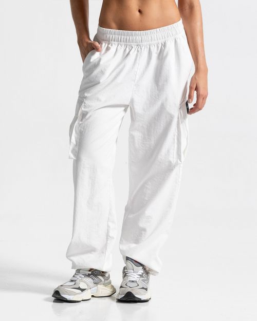 Jogger Cargo Con Bota Ajustable, Color Blanco Unisex
