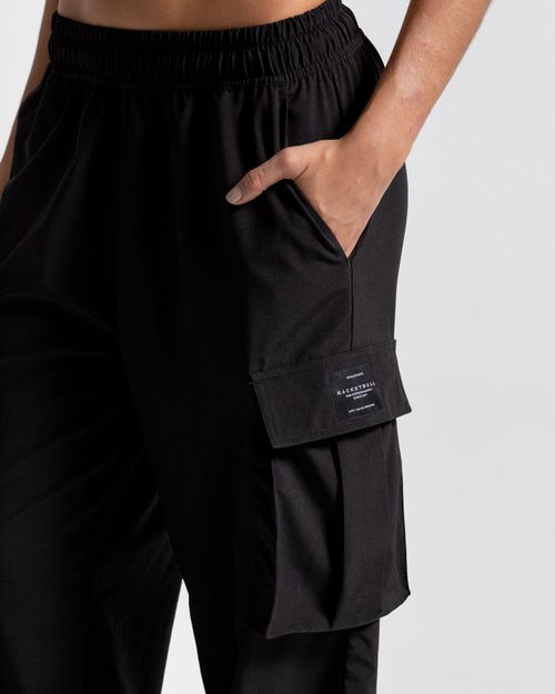 Jogger Cargo Con Bota Ajustable, Color Negro Unisex