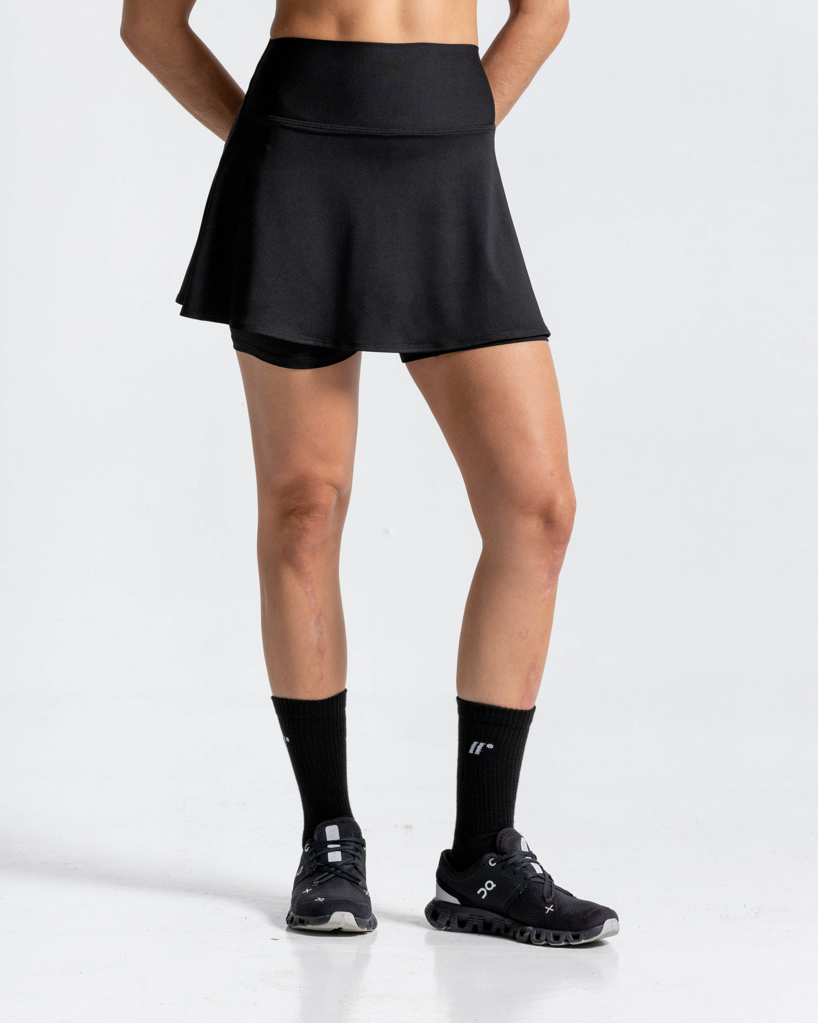 Falda Deportiva, Color Negro Para Mujer