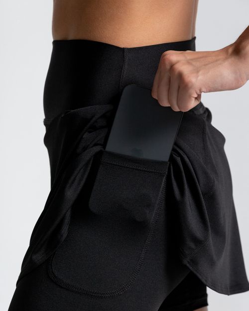 Falda Deportiva, Color Negro Para Mujer
