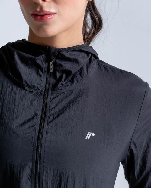 Chaqueta Rompeviento,  Color Negro  Para Mujer