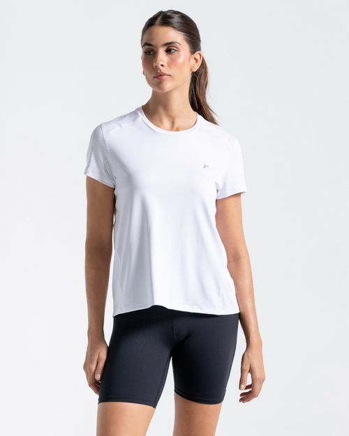 Camiseta Deportiva Manga Corta, Color Blanco Para Mujer