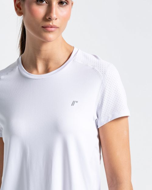 Camiseta Deportiva Manga Corta, Color Blanco Para Mujer
