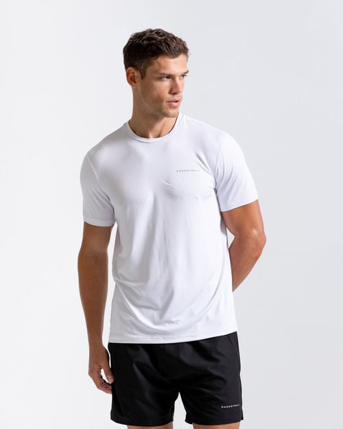Camiseta Deportiva Cuello Redondo,  Color Blanco Para Hombre