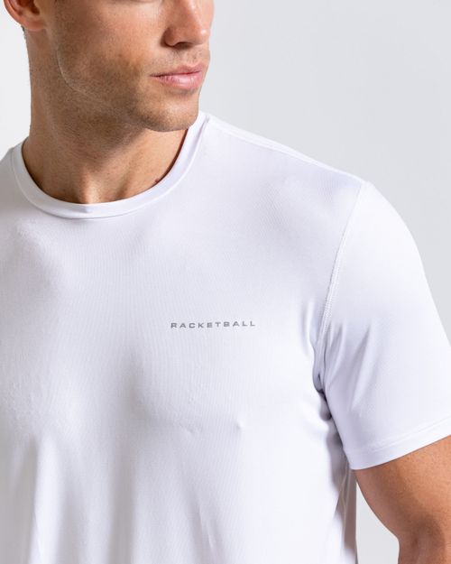 Camiseta Deportiva Cuello Redondo,  Color Blanco Para Hombre