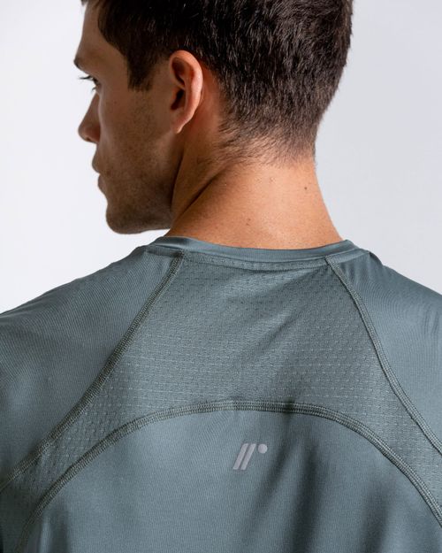 Camiseta Deportiva Cuello Redondo,  Color Verde  Para Hombre
