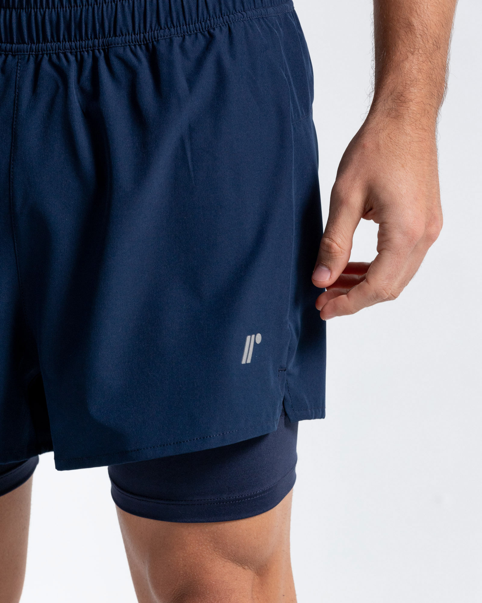 Correr Pantalon Corto Atletismo Pantaloneta Running Azul Oscuro