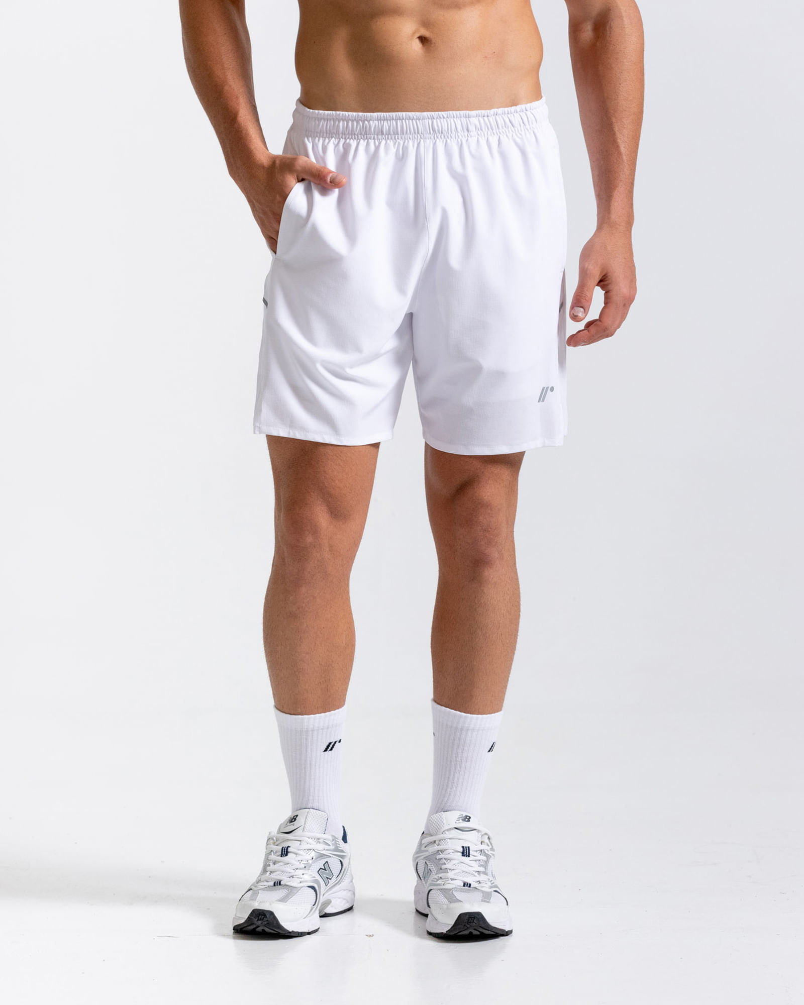 Pantaloneta Deportiva, Color Blanco Para Hombre