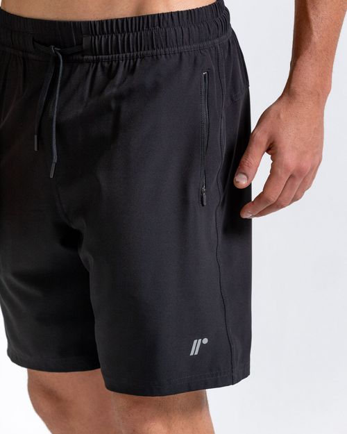 Pantaloneta Deportiva, Color Negro/Negro Para Hombre