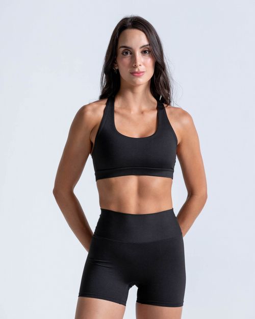Top Elemental Soporte Alto,  Color Negro  Para Mujer