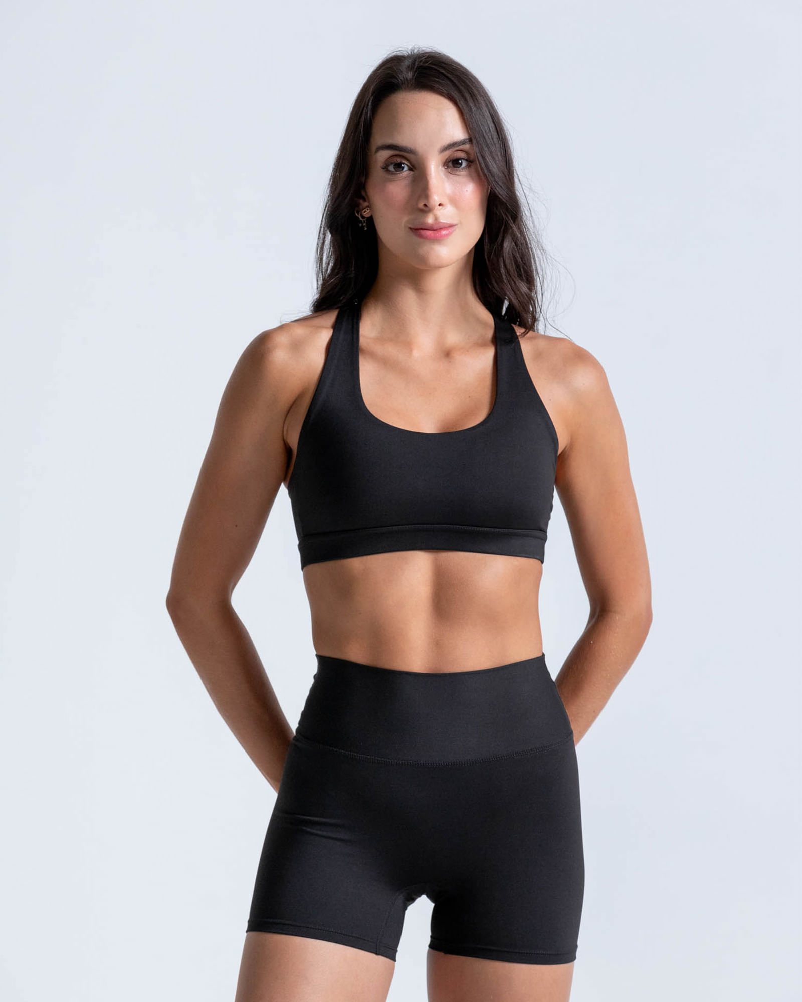 Top Elemental Soporte Alto,  Color Negro  Para Mujer