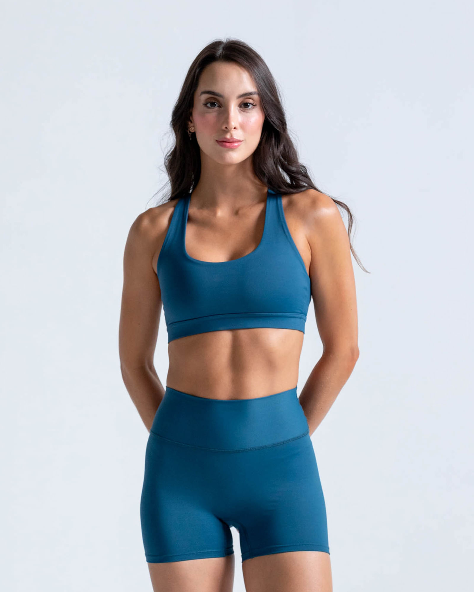 Top Elemental Soporte Alto,  Color Petroleo Para Mujer