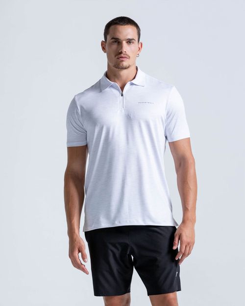 Polo Elite Deportiva Panel Transpirable, Color Blanco Para Hombre